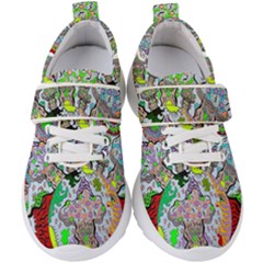 Supersonic Volcanic Mushroom Power Kids  Velcro Strap Shoes by chellerayartisans