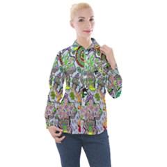 Supersonic Volcanic Mushroom Power Women s Long Sleeve Pocket Shirt