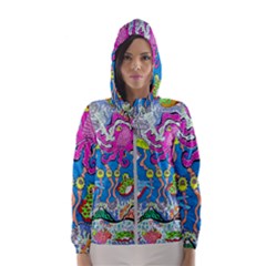 Supersonic Volcanic Fish Sonar Submarine Women s Hooded Windbreaker by chellerayartisans