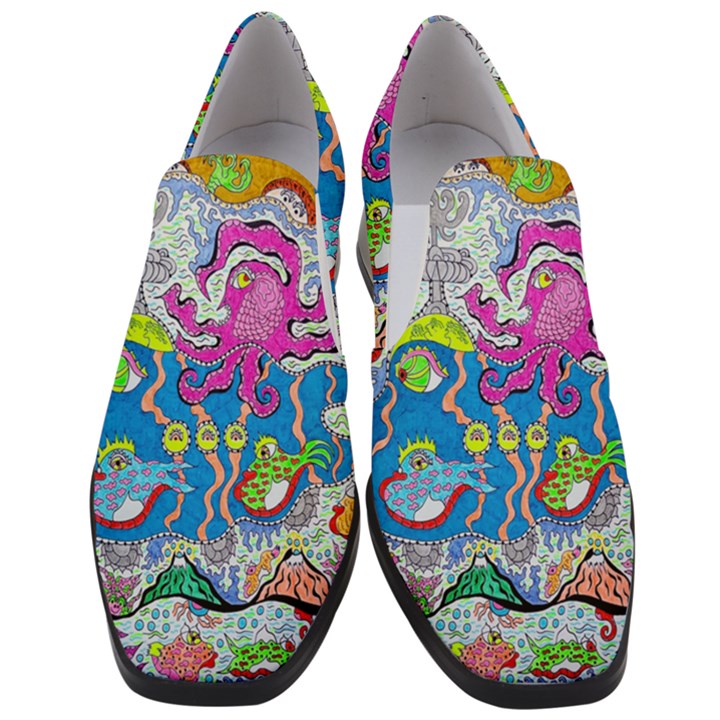 Supersonic Volcanic fish sonar submarine Women Slip On Heel Loafers