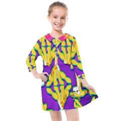 Jeff Print Kids  Quarter Sleeve Shirt Dress by AuroraMountainFashion