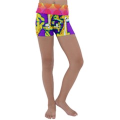 Jeff Print Kids  Lightweight Velour Yoga Shorts by AuroraMountainFashion