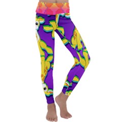 Jeff Print Kids  Lightweight Velour Classic Yoga Leggings by AuroraMountainFashion