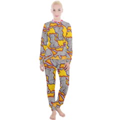 Yellow Marie Print Women s Lounge Set by AuroraMountainFashion