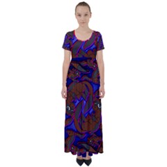 Roy Print High Waist Short Sleeve Maxi Dress