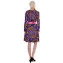 Roy Print Long Sleeve Velvet Front Wrap Dress View2