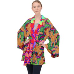 Chess Print Velvet Kimono Robe by AuroraMountainFashion