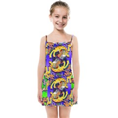 Rainbow Dragon Squad Print Kids  Summer Sun Dress by AuroraMountainFashion