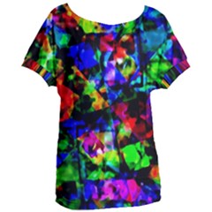 Multicolored Abstract Print Women s Oversized Tee by dflcprintsclothing