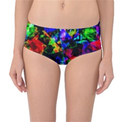 Multicolored Abstract Print Mid-waist Bikini Bottoms by dflcprintsclothing