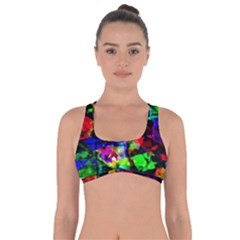 Multicolored Abstract Print Got No Strings Sports Bra by dflcprintsclothing