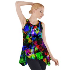 Multicolored Abstract Print Side Drop Tank Tunic by dflcprintsclothing