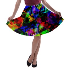 Multicolored Abstract Print A-line Skater Skirt by dflcprintsclothing