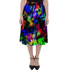 Multicolored Abstract Print Classic Midi Skirt by dflcprintsclothing