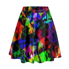 Multicolored Abstract Print High Waist Skirt by dflcprintsclothing