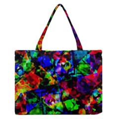 Multicolored Abstract Print Zipper Medium Tote Bag by dflcprintsclothing