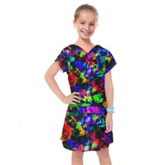 Multicolored Abstract Print Kids  Drop Waist Dress by dflcprintsclothing