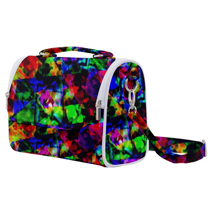 Multicolored Abstract Print Satchel Shoulder Bag