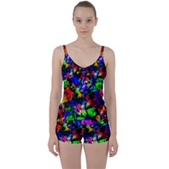 Multicolored Abstract Print Tie Front Two Piece Tankini by dflcprintsclothing