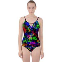 Multicolored Abstract Print Cut Out Top Tankini Set by dflcprintsclothing