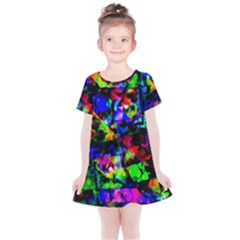 Multicolored Abstract Print Kids  Simple Cotton Dress by dflcprintsclothing