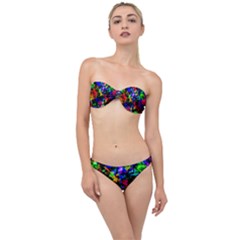 Multicolored Abstract Print Classic Bandeau Bikini Set by dflcprintsclothing