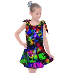 Multicolored Abstract Print Kids  Tie Up Tunic Dress by dflcprintsclothing