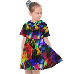 Multicolored Abstract Print Kids  Sailor Dress by dflcprintsclothing