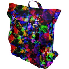 Multicolored Abstract Print Buckle Up Backpack by dflcprintsclothing