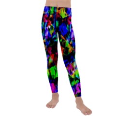 Multicolored Abstract Print Kids  Lightweight Velour Leggings by dflcprintsclothing