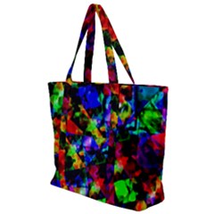 Multicolored Abstract Print Zip Up Canvas Bag by dflcprintsclothing