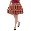 Plaid - red with skulls A-Line Pocket Skirt View1