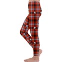 Plaid - red with skulls Kids  Lightweight Velour Leggings View2