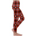 Plaid - red with skulls Kids  Lightweight Velour Leggings View3