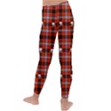 Plaid - red with skulls Kids  Lightweight Velour Leggings View4