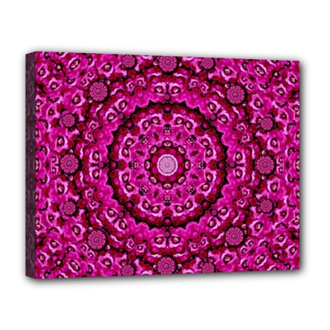 Happy Florals  Giving  Peace And Great Feelings Canvas 14  X 11  (stretched) by pepitasart