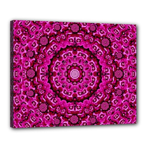 Happy Florals  Giving  Peace And Great Feelings Canvas 20  X 16  (stretched) by pepitasart