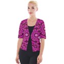 Happy Florals  Giving  Peace And Great Feelings Cropped Button Cardigan View1