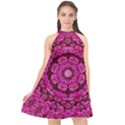 Happy Florals  Giving  Peace And Great Feelings Halter Neckline Chiffon Dress  View1