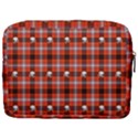 Plaid - red with skulls Make Up Pouch (Large) View2