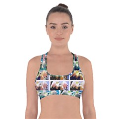 Twenty-seven Snowball Branch Collage Cross Back Sports Bra by okhismakingart