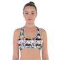 Twenty-seven Snowball Branch Collage Cross Back Sports Bra View1