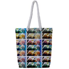 Twenty-seven Snowball Branch Collage Full Print Rope Handle Tote (small) by okhismakingart