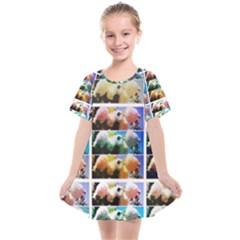 Twenty-seven Snowball Branch Collage Kids  Smock Dress by okhismakingart