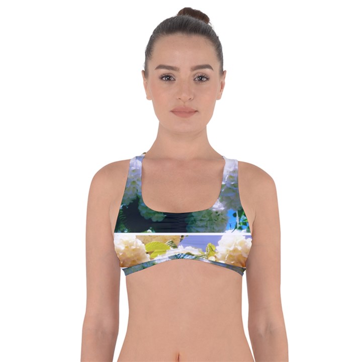 Snowball Branch Collage (I) Got No Strings Sports Bra