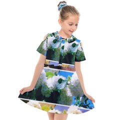 Snowball Branch Collage (i) Kids  Short Sleeve Shirt Dress by okhismakingart