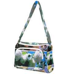 Snowball Branch Collage (i) Front Pocket Crossbody Bag by okhismakingart