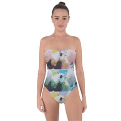 Faded Snowball Branch Collage (ii) Tie Back One Piece Swimsuit by okhismakingart