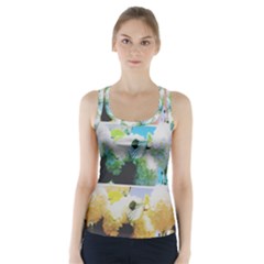 Faded Snowball Branch Collage (ii) Racer Back Sports Top by okhismakingart