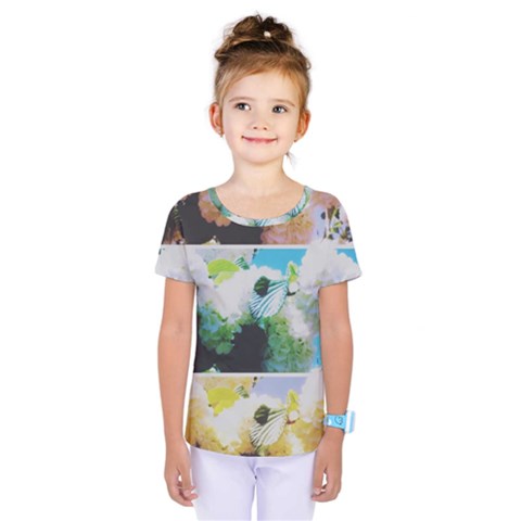 Faded Snowball Branch Collage (ii) Kids  One Piece Tee by okhismakingart